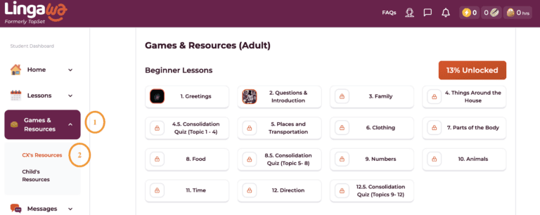 How to find your lesson resources